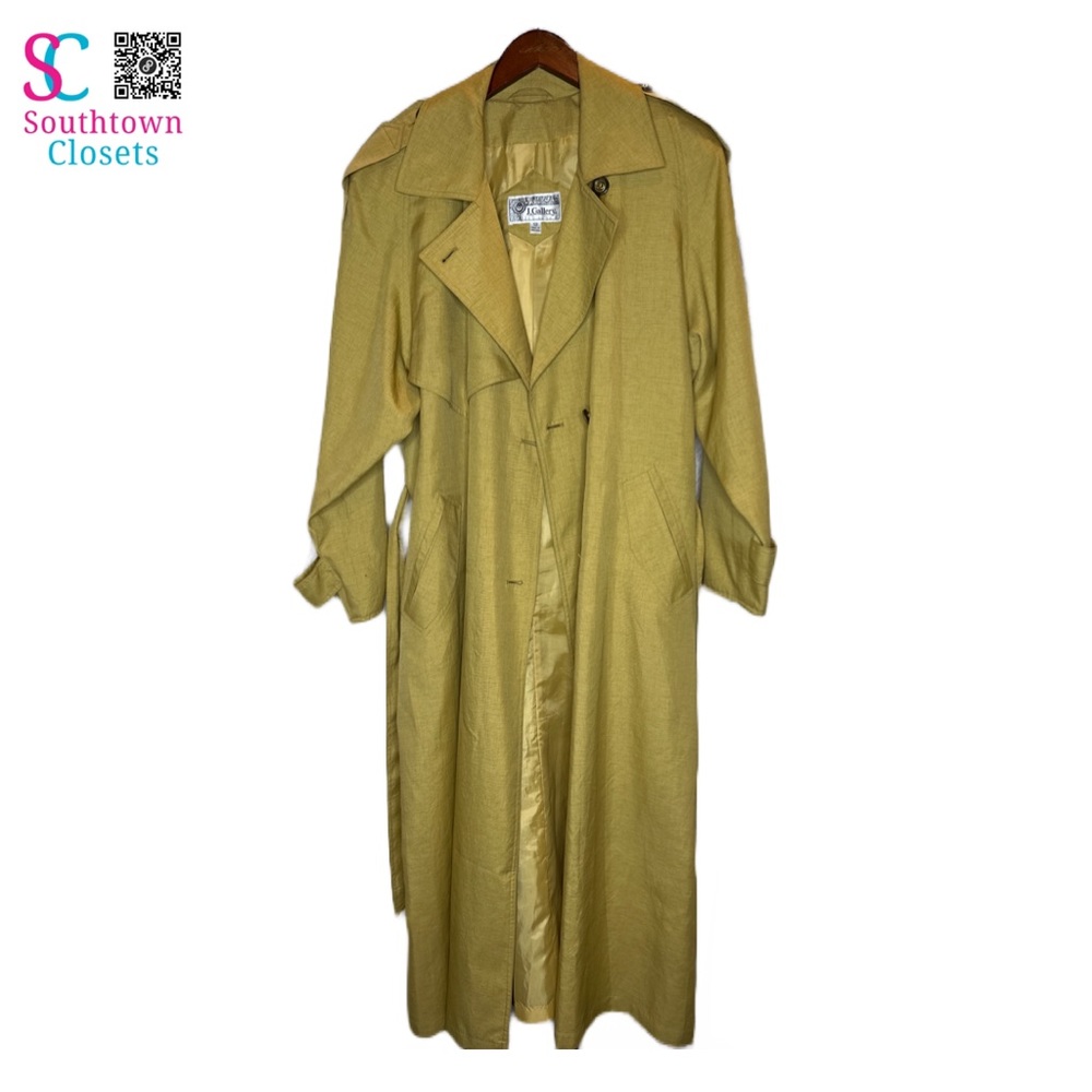 Vintage J. Gallery Trench Coat Womens Tan Belted Jacket - Size 12